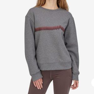 Patagonia Women's Ridge Rise Stripe Uprisal Crew Sweatshirt Plume Grey Small